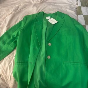 H&M Vibrant Green Linen Blazer